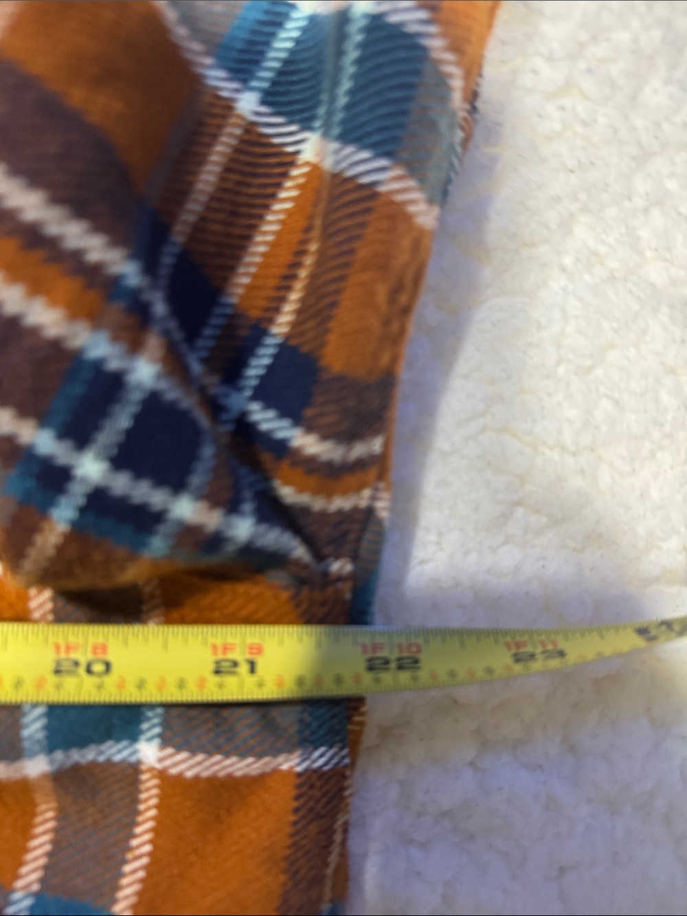 Duluth Trading Co Orange and Teal Plaid Button-Down Shirt - Picture 5 of 5